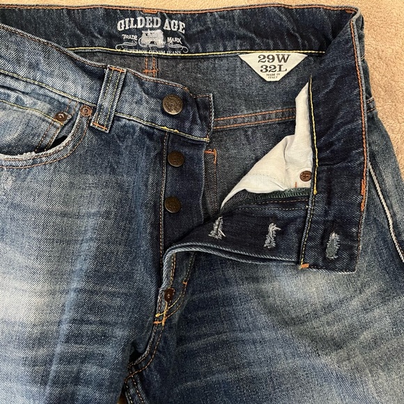 Men’s Gilded Age Baxter Straight Leg Classic Mid Blue Denim Wash Jeans. Sz 29x32 - Picture 4 of 8